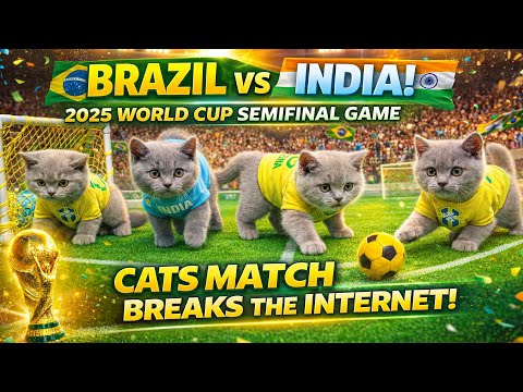 CAT'S WORLD CUP MATCH BREAKS THE INTERNET - BRAZIL VS INDIA🐾 | REAL KITTENS FOOTBALL SOCCER 2025 ⚽🐱