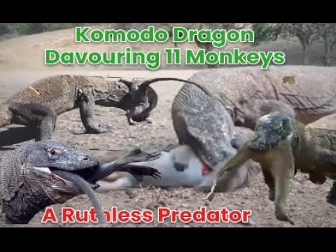 Komodo Eats Several Monkeys Alive