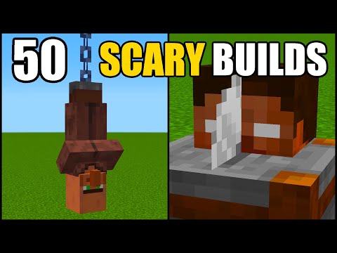 Minecraft | 50 Scary Builds Hacks!