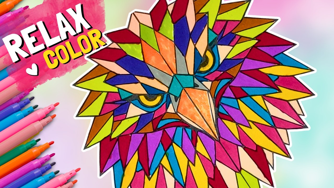 👉 Relaxing Marker Coloring ASMR | Geometric Coloring Page (Free Printable)