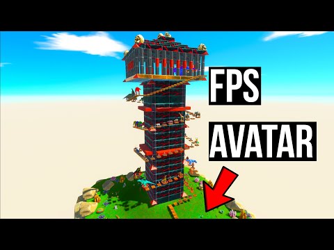 ⚔️FPS EXTREME PARKOUR ON THE TOWER OF DEATH WITH OBSTACLES ALL UNITS-Animal Revolt Battle Simulator