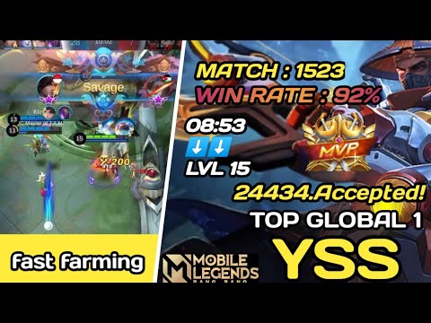 YSS Perfect Savage!! Farming Tercepat, 8 Menit Level MAX - Top 1 Global YSS By 24434.Accepted#mlbb