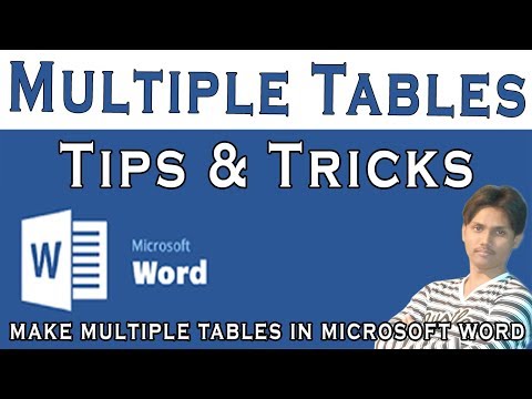 How To Make Multiple Tables Part 25 In Microsoft Word Video