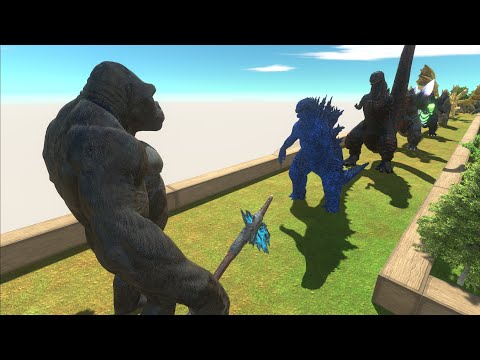 KING KONG VS GHIDORAH & ALL GODZILLA DEATH RUN - Animal Revolt Battle Simulator