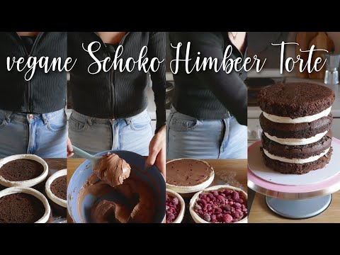 🤤vegane Schoko Himbeer Torte - einfach und lecker