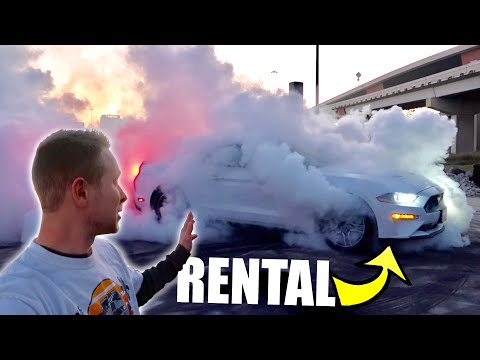 2020 Mustang GT LINE LOCK Burnout in RENTAL CAR Full SEND!