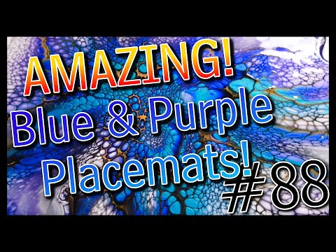 #88 I Can't Count! Video 88/89 Blue and Purple Commissioned Placemats!   Acrylic Pouring Paint Pour