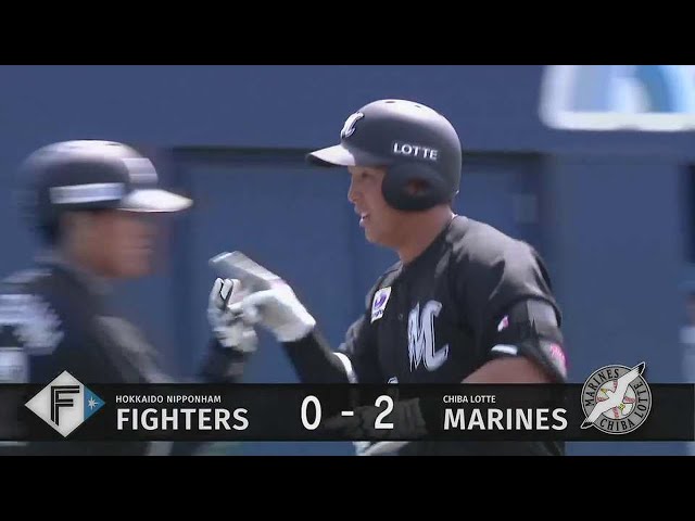 【ファーム】マリーンズ・西川僚祐 レフトへ高々と上がった打球はスタンドへ飛び込む第3号ホームラン!! 2023年4月21日 北海道日本ハムファイターズ 対 千葉ロッテマリーンズ