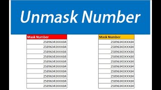How to Unmask Number in Excel | Big Problem and Small Solution