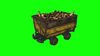 Cart with gold video on a green screen On a Green 