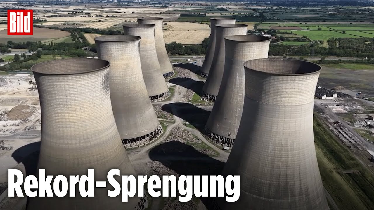 England: Hier fliegen 8 Kühltürme in die Luft