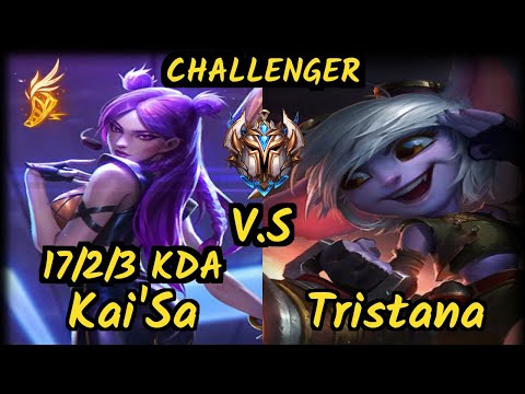 Kobbe (KAI'SA) vs TRISTANA - 17/2/3 KDA BOTTOM ADC CHALLENGER GAMEPLAY - EUW
