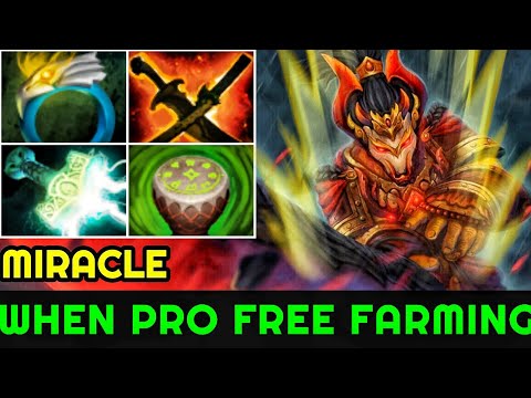 Miracle [Juggernaut] When Pro Jugg Free Farming 23 Min End Game 7.23 Dota 2