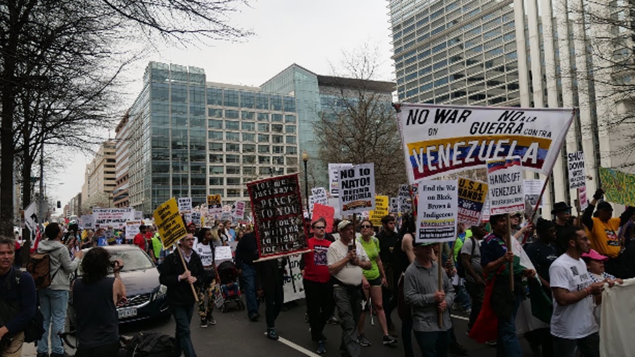 Protesters say "No to NATO" in Washington