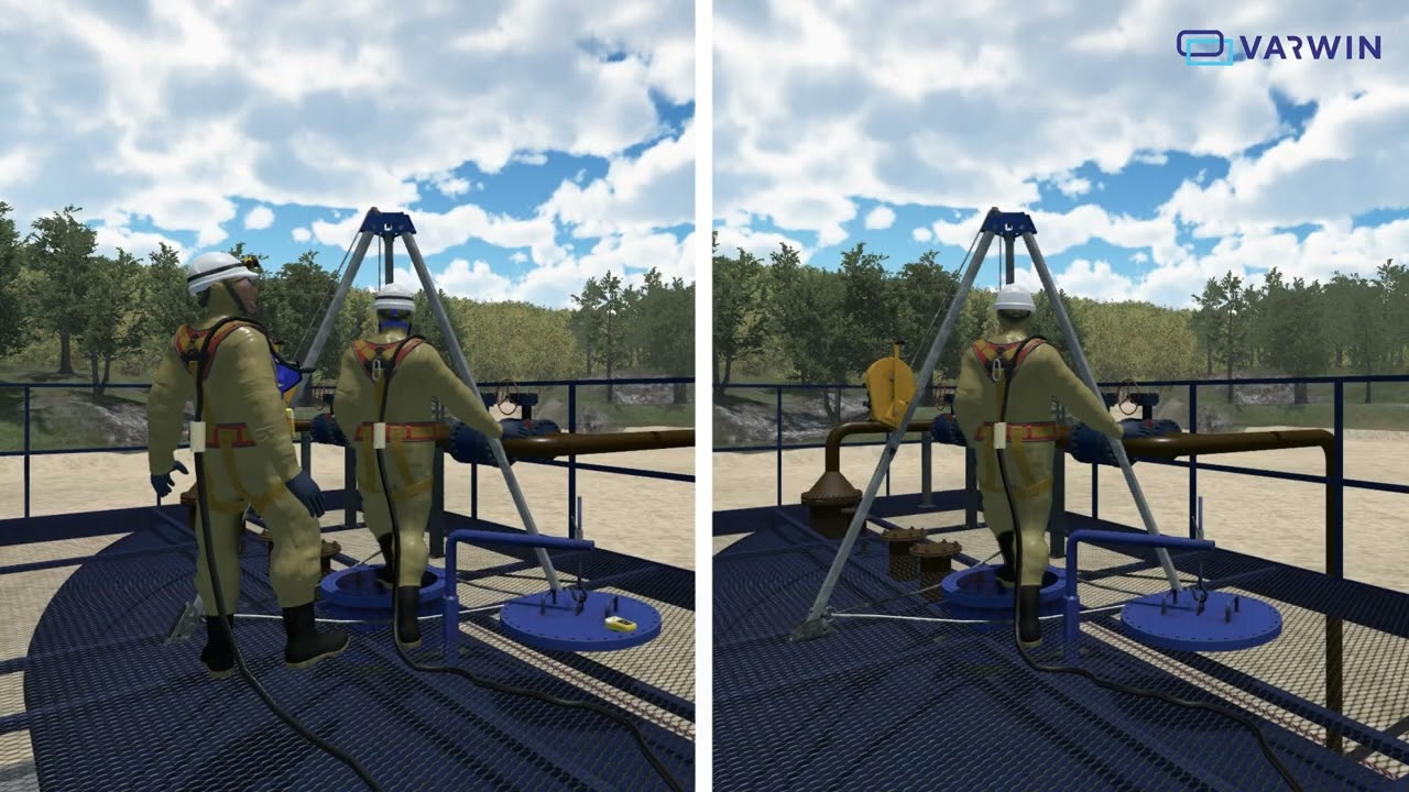 VR-simulator for training tank stripping from oil sludge