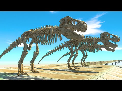 Skeletal T-REX DEATH RUN - Animal Revolt Battle Simulator ARBS