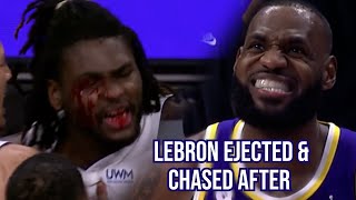 Isaiah Stewart charges LeBron after being bloodied, a breakdown video