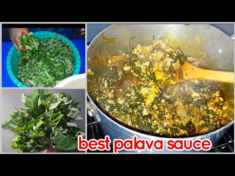 My all-time best palava sauce // How to prepare authentic Nkontomire/spinach stew with agushi