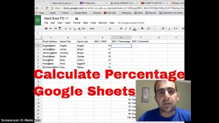 Calculating Percentage in Google sheets