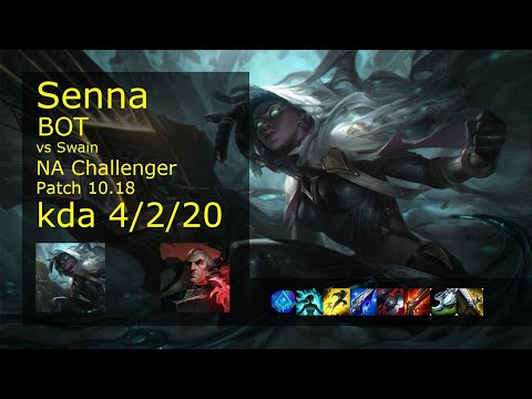 Senna ADC & Ahri vs Swain & Pantheon - NA Challenger 4/2/20 Patch 10.18 Gameplay