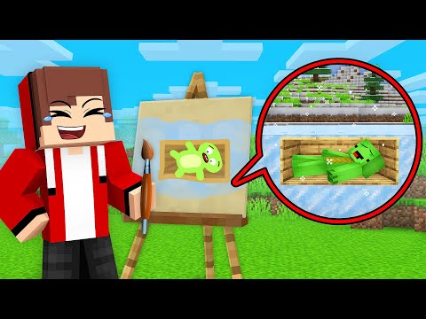 JJ use DRAWING MOD to Prank Mikey Under The Ice in Minecraft (Maizen)