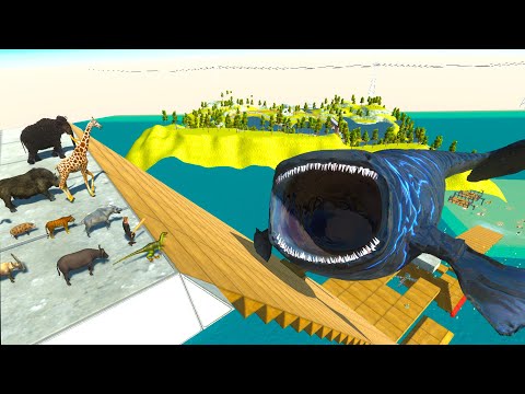 DEATH FALL CHALLENGE vs BLOOP - Animal Revolt Battle Simulator