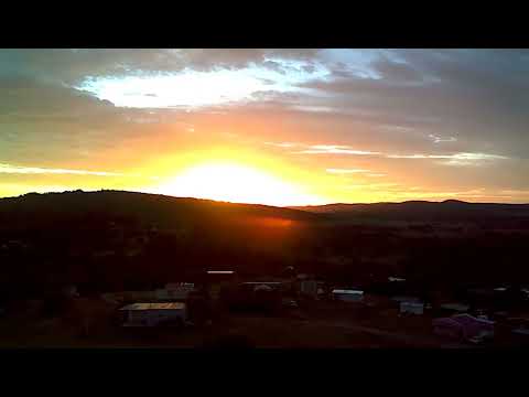 Atardecer Dron Villa Serrana, sierras de Minas, Lavalleja, Uruguay.