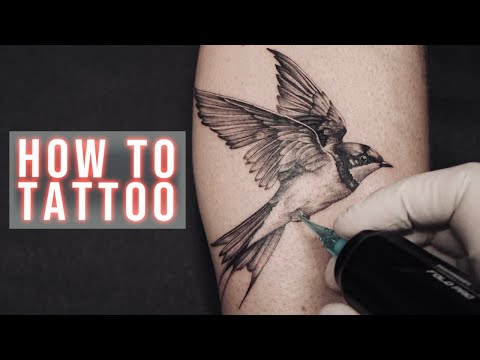 Tattoo Tutorial on Real Skin - How to Tattoo for Beginners 🦅