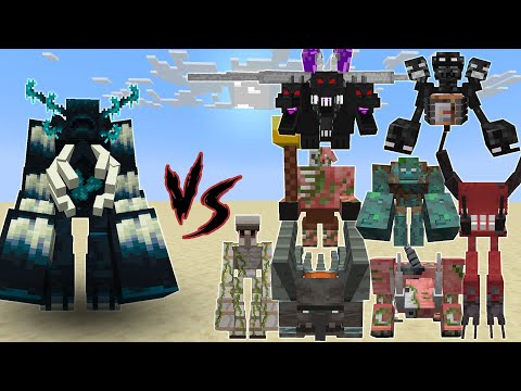 Mutant Warden vs 20 different Mutant mobs in Minecraft