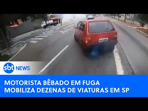 Motorista bêbado é preso pela polícia após tentar fuga cinematográfica com Fiat Uno em SP