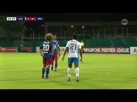 VAR reviews Azim Akbar for a possible red card foul on Hariss Harun | SPL 2023 Moments