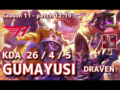 【韓国サーバー/C1】T1 Gumayusi ドレイヴン(Draven) VS ミスフォーチュン(Miss Fortune) BOT - Patch11.19 KR Ranked【LoL】