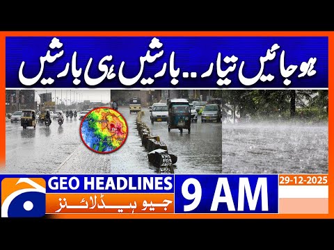 Cold weather forecast: Rain Alert in Pakistan | Headlines Geo News 9 AM  | 29th Dec 2025