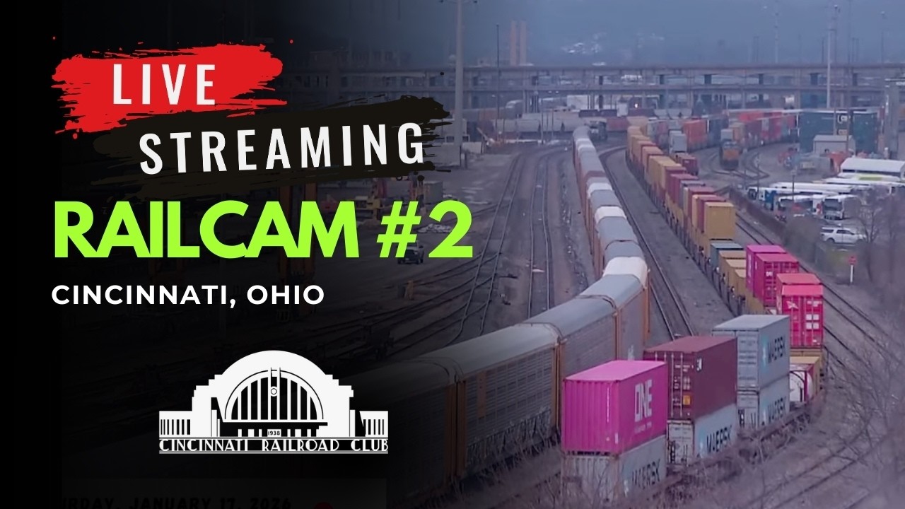 Live webcam view of Cincinnati Union Terminal Railyard