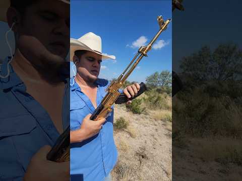 The ugliest gold AK47 in the world, it was lost #jimenezsaddles #goathorn #luxuryweapons #weapon