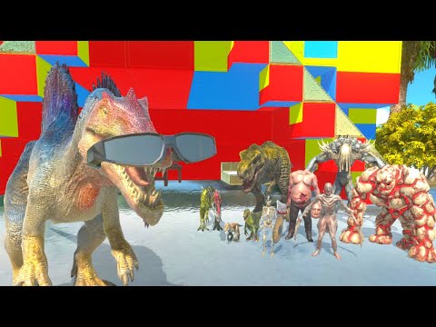 INFERNALS + CARNIVORE DINOS INVADE SPINO HOUSE! - ANIMAL REVOLT BATTLE SIMULATOR