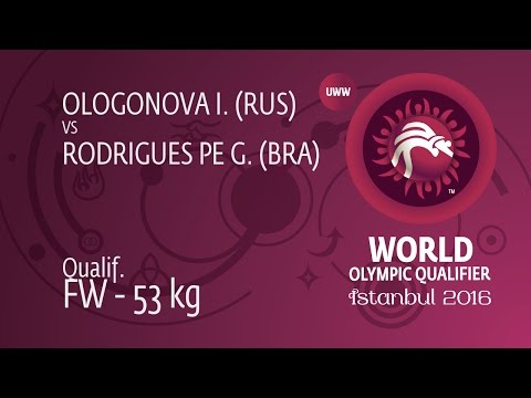 Qual. FW - 53 kg: I. OLOGONOVA (RUS) df. G. RODRIGUES PE (BRA) by TF, 11-0