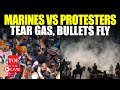 LIVE I Leave LA Protesters Tell Marines Bullets Fly As Officers On Horseback Disperse Crowds