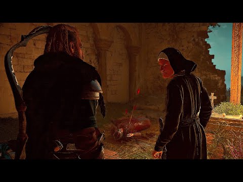 ASSASSIN'S CREED VALHALLA - Serial Killer Nun Fight Gameplay (1080p 60fps)