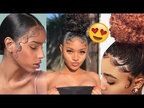🔥😍 SLAYED EDGES ON NATURAL HAIR COMPILATION 🧡🧡