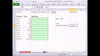 Excel 2010 Business Math 71.5: Formula To Convert Invoice Costs to Sell Price