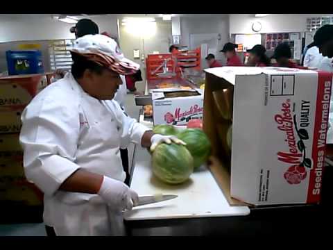 This Man Is A Machine At Cutting Watermelons