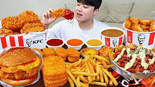 Download lagu ASMR MUKBANG | KFC Crispy Fried Chicken, Cheese burger, cheese stick recipe ! eating mp3
