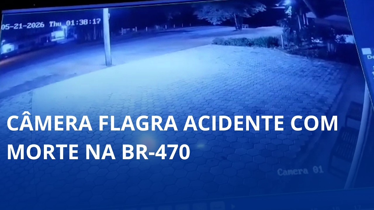 Câmera flagra acidente com morte na BR-470