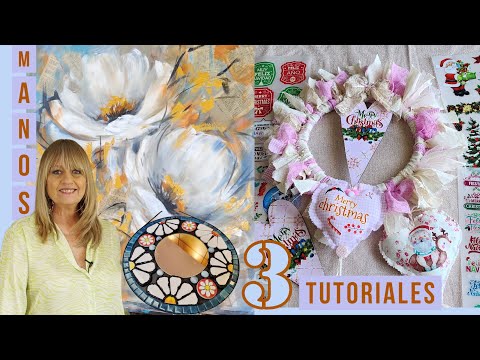 Manos a la Obra Tv 2023 Programa 33 Pintar Cuadros de Flores - Rosca de Navidad - Espejo en Mosaicos