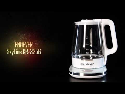 Миниатюра изображения товара Электрочайник Endever Skyline KR-335G (белый/стекло)