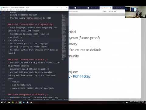 Chris Oakman ClojureScript + React.js - Mar 20 2019