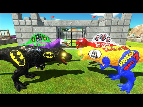 BATMAN & JOKER TEAM DC CASTLE DEATH RUN - Animal Revolt Battle Simulator