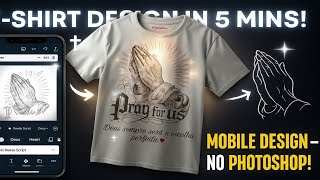 T - shirt design in 5 minis ! / mobile design no need photoshop  !