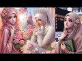 Beautiful 😍 cartoon hijab girls dpz । Animated muslim hijab girls dpz ।